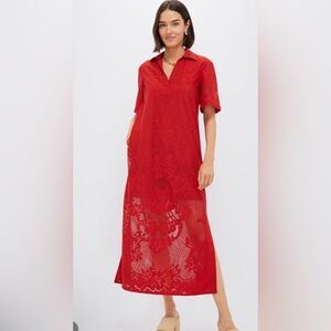 Tuckernuck Crimson Lace Marta Dress XXXL   3XL No Size Tag  Red